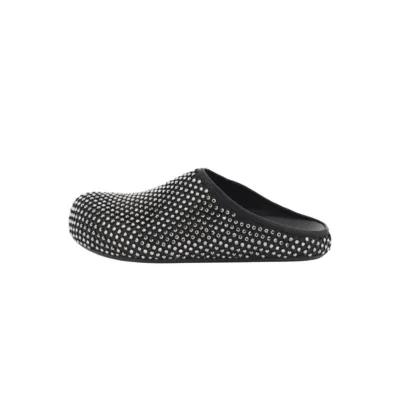 Marni Calfskin Fussbett Sabot Black Leather with Rhinestones SBMR000600P639400N99 01