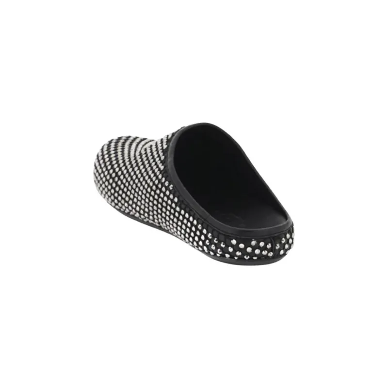 Marni Calfskin Fussbett Sabot Black Leather with Rhinestones SBMR000600P639400N99