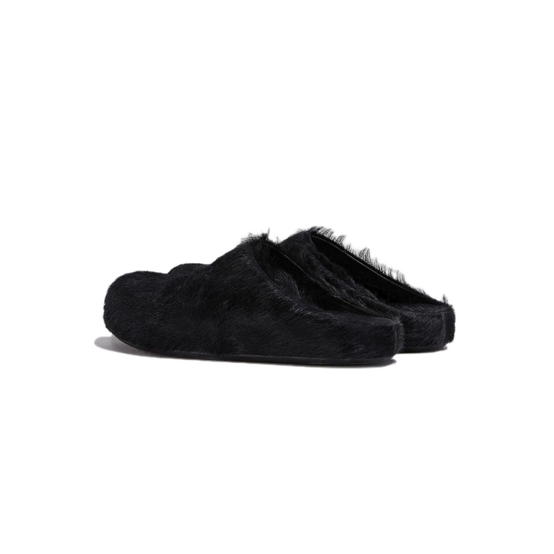 Marni Long hair Calfskin Fussbett Sabot Black SBMR000600P412200N99