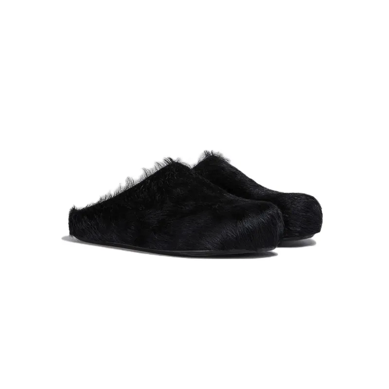 Marni Long hair Calfskin Fussbett Sabot Black SBMR000600P412200N99