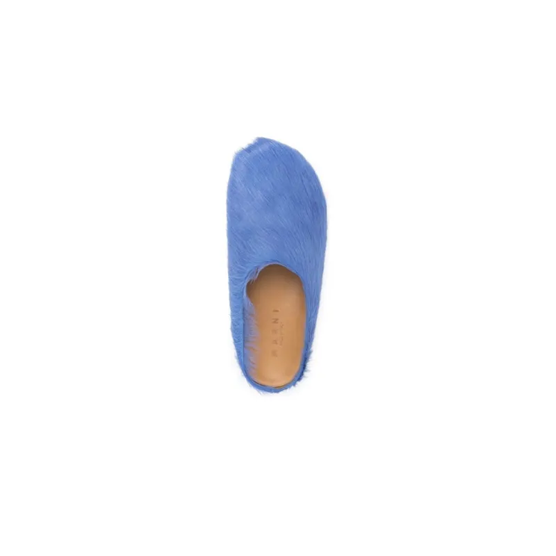 Marni Long hair Calfskin Fussbett Sabot Blue SBMR000600P412200B50
