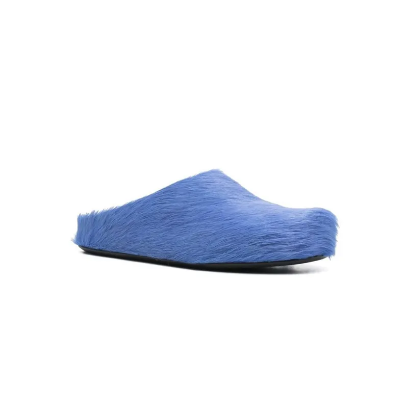 Marni Long hair Calfskin Fussbett Sabot Blue SBMR000600P412200B50