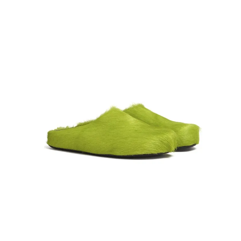 Marni Long hair Calfskin Fussbett Sabot Green SBMR000600P412200V07