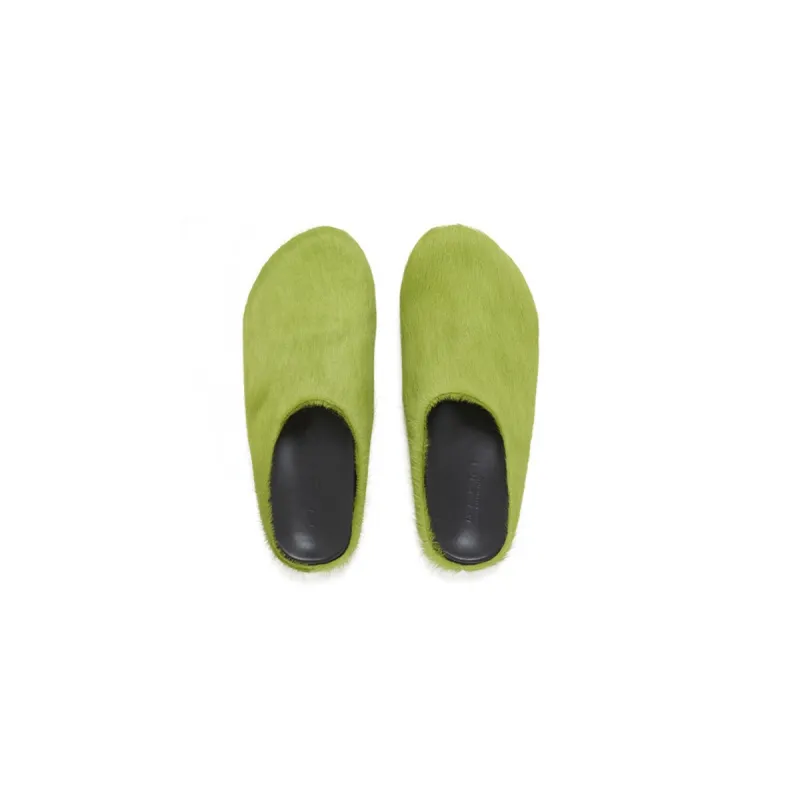 Marni Long hair Calfskin Fussbett Sabot Green SBMR000600P412200V07