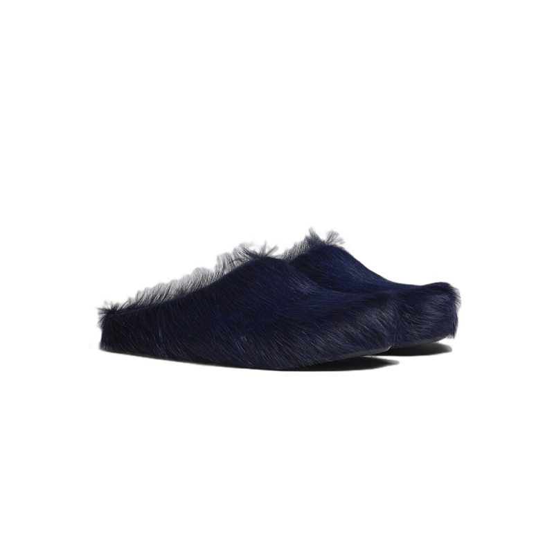 Marni Long hair Calfskin Fussbett Sabot Navy SBMR000600P412200B84