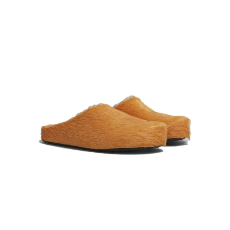 Marni Long hair Calfskin Fussbett Sabot Orange SBMR000600P412200R09