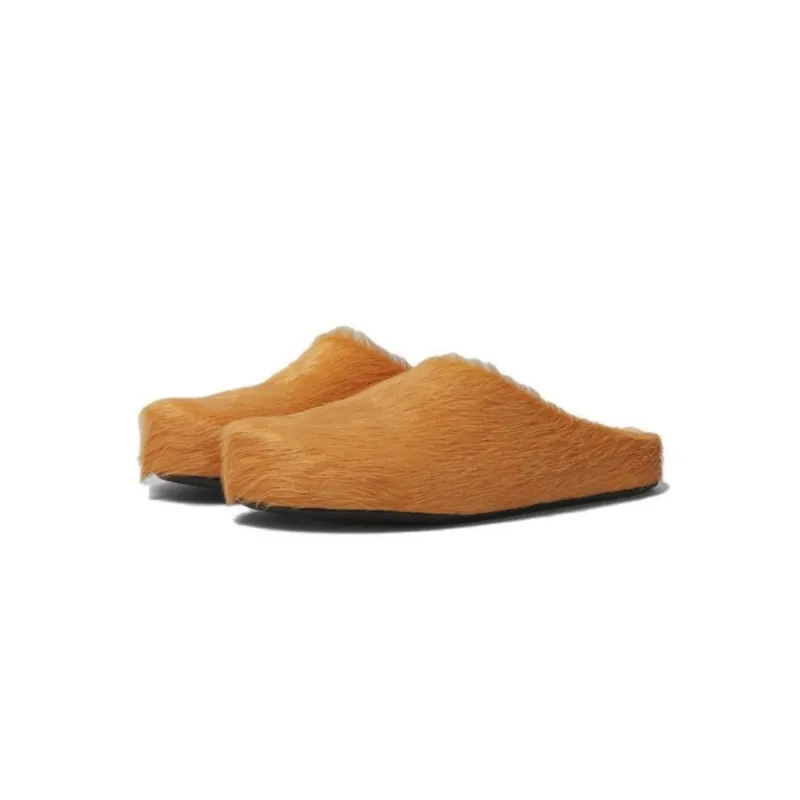 Marni Long hair Calfskin Fussbett Sabot Orange SBMR000600P412200R09