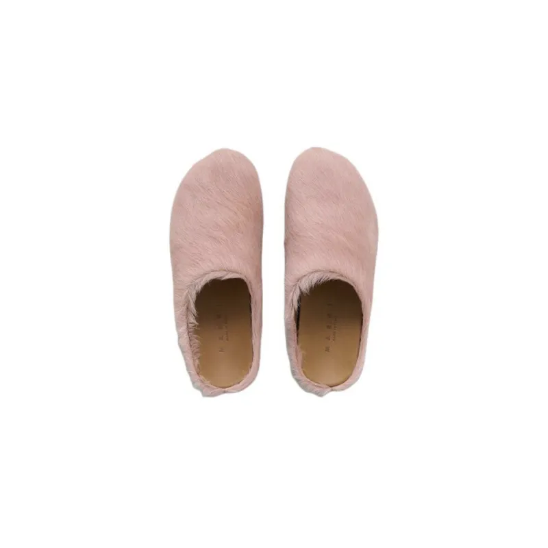 Marni Long hair Calfskin Fussbett Sabot Pink SBMS004601P412200C29