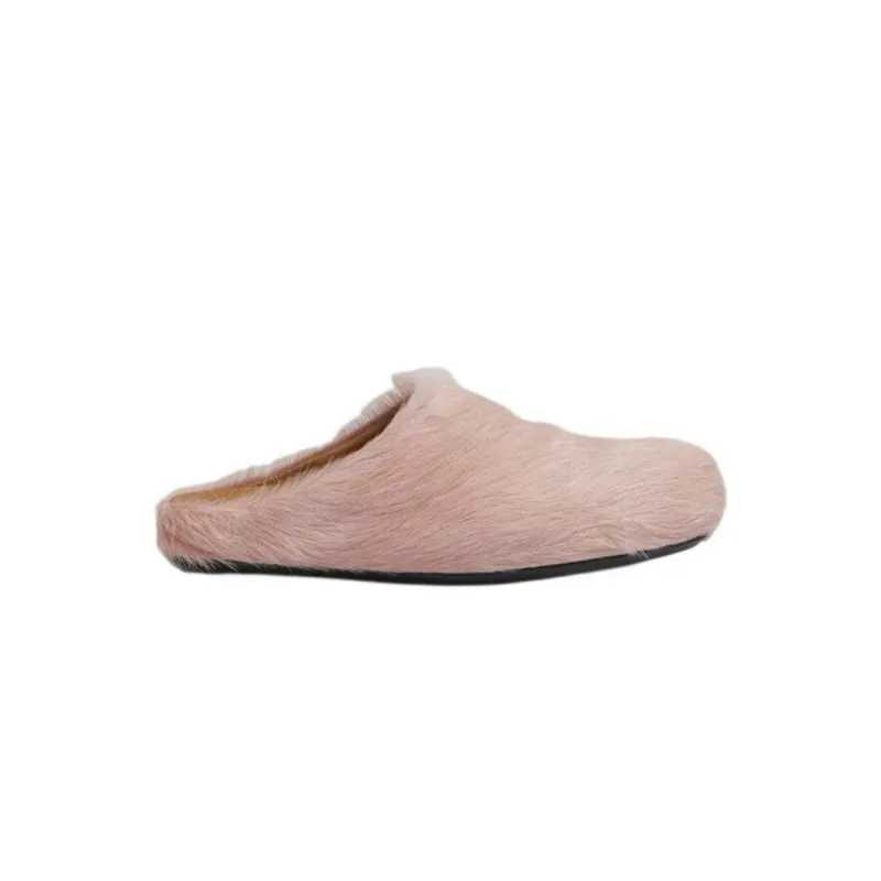 Marni Long hair Calfskin Fussbett Sabot Pink SBMS004601P412200C29