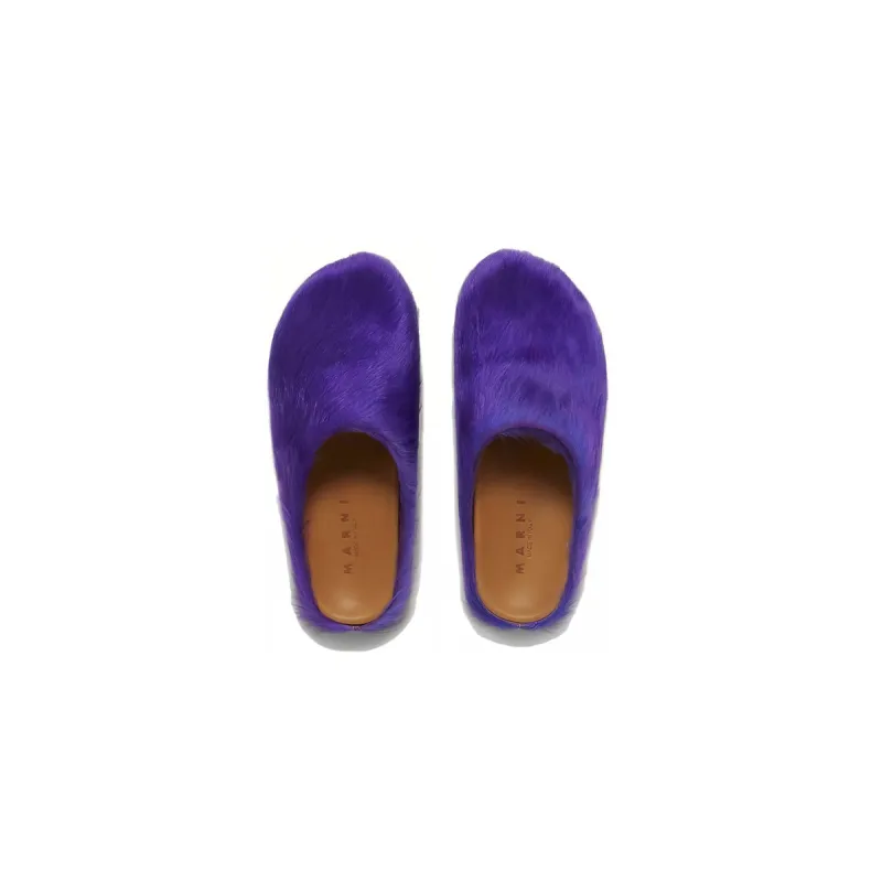 Marni Long hair Calfskin Fussbett Sabot Purple SBMR000600P623600C74