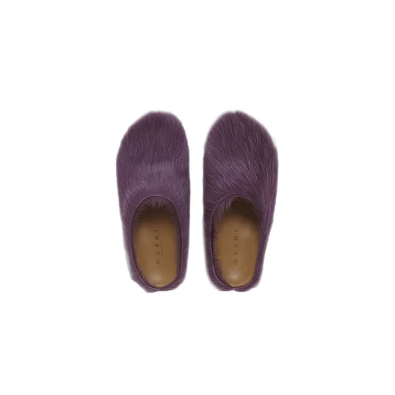 Marni Long hair Calfskin Fussbett Sabot Purple SBMS004601P412200C68