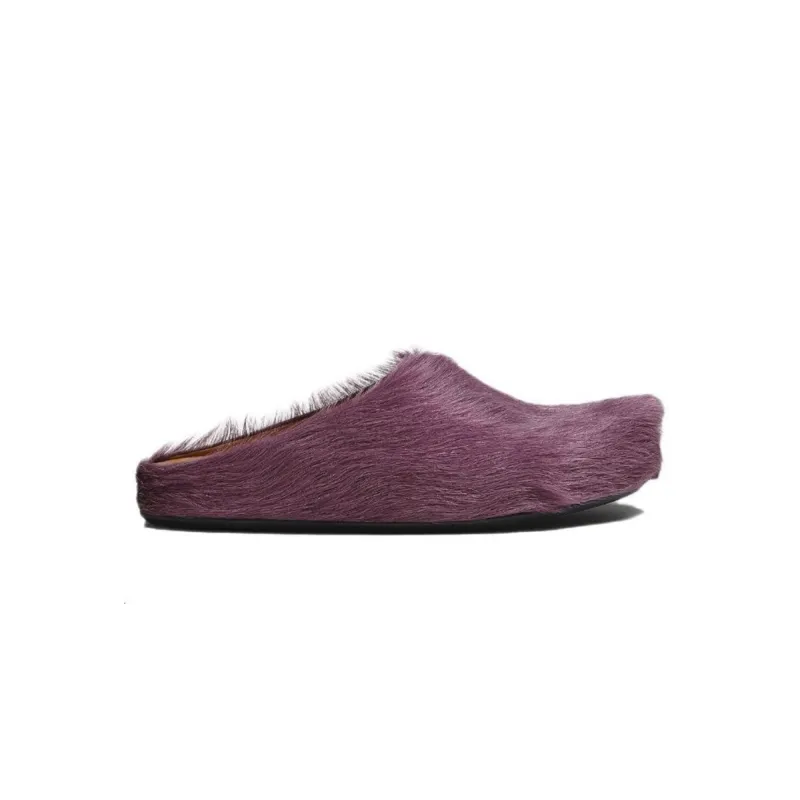 Marni Long hair Calfskin Fussbett Sabot Purple SBMS004601P412200C68
