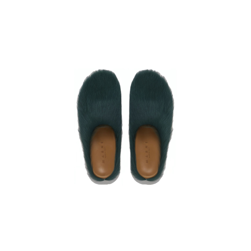 Marni Long hair Calfskin Fussbett Sabot Sea Green SBMR000600P412200V78