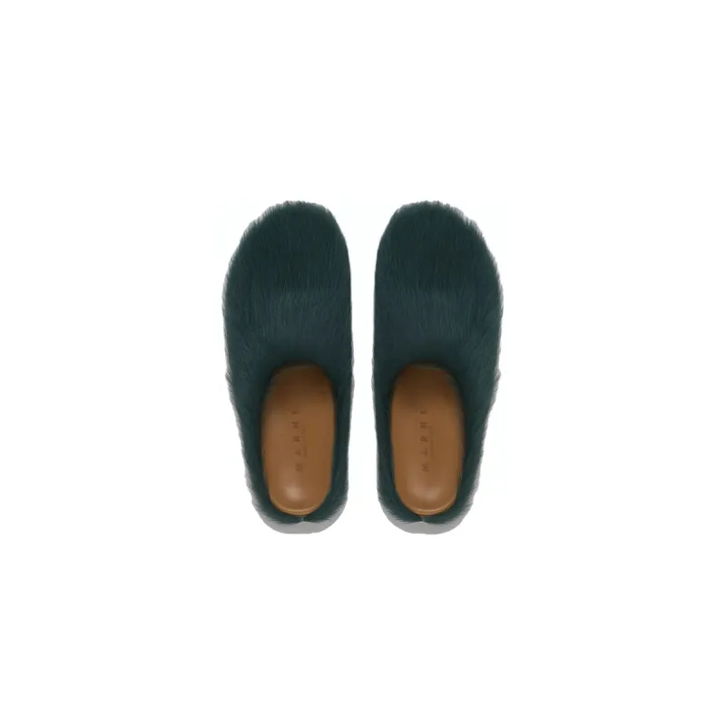 Marni Long hair Calfskin Fussbett Sabot Sea Green SBMR000600P412200V78