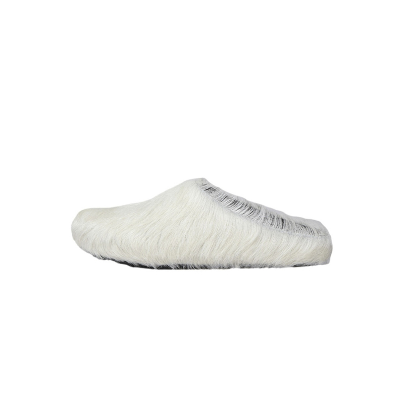 Marni Long hair Calfskin Fussbett Sabot White SBMR000600P412200W02