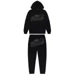 Trapstar Shooters Hoodie Tracksuit Black Monochrome Edition