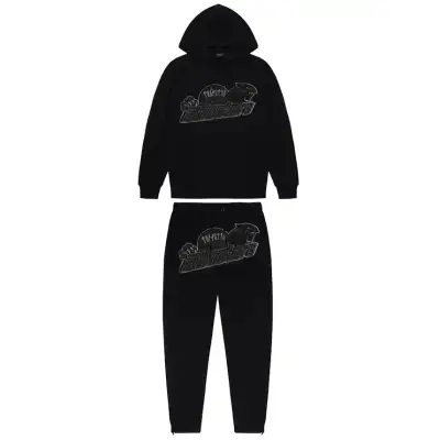 Trapstar Shooters Hoodie Tracksuit Black Monochrome Edition 01