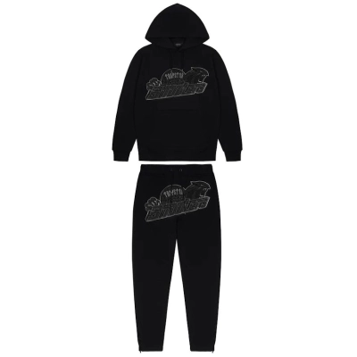 Trapstar Shooters Hoodie Tracksuit Black Monochrome Edition 01