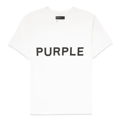 Purple Brand Wordmark Tee White