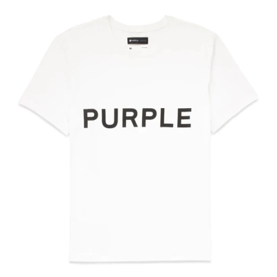 Purple Brand Wordmark Tee White 01