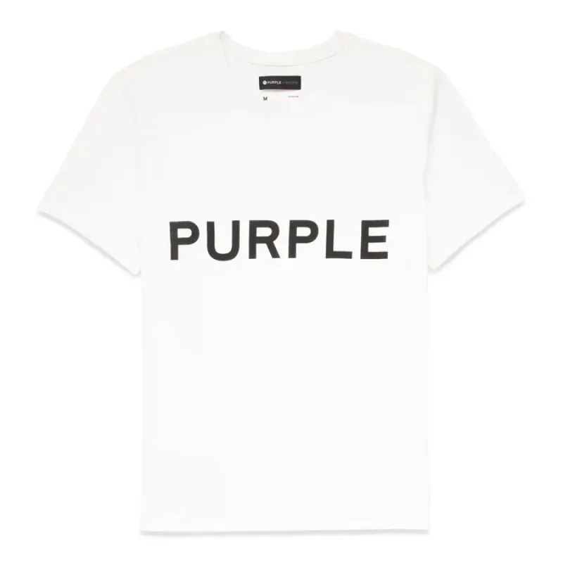 Purple Brand Wordmark Tee White