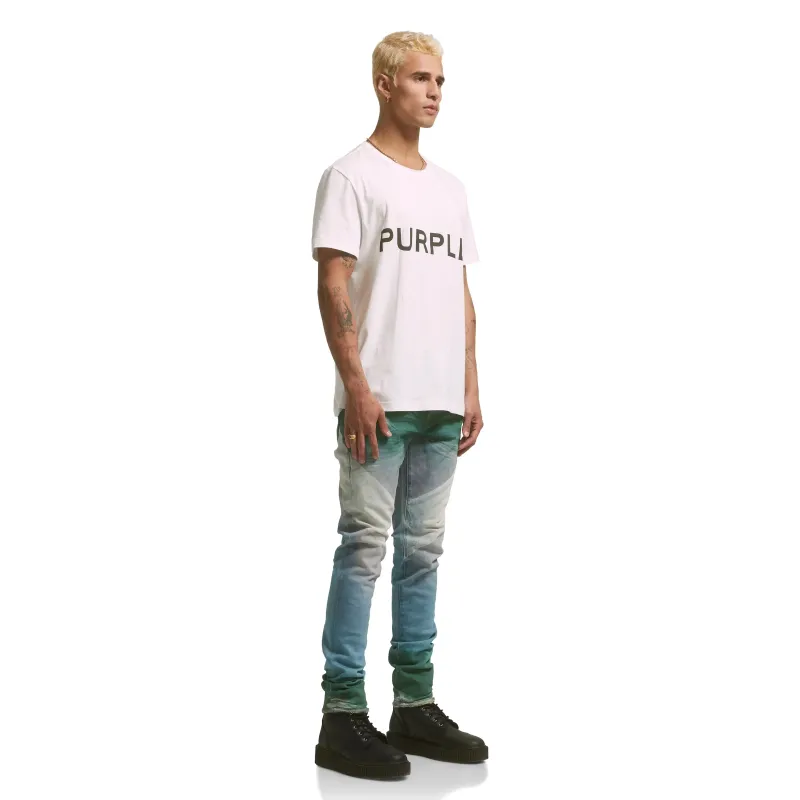 Purple Brand Wordmark Tee White