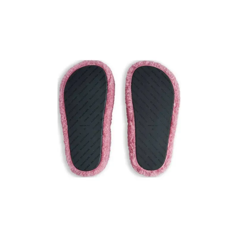 Balenciaga Furry Slide Rose Red