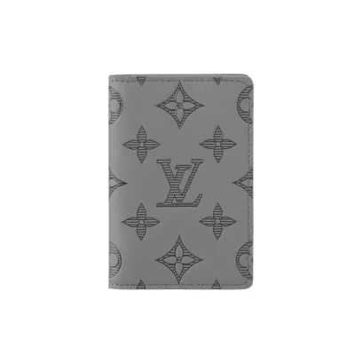 Louis Vuitton Monogram Shadow Grey Leather Card Wallet 01