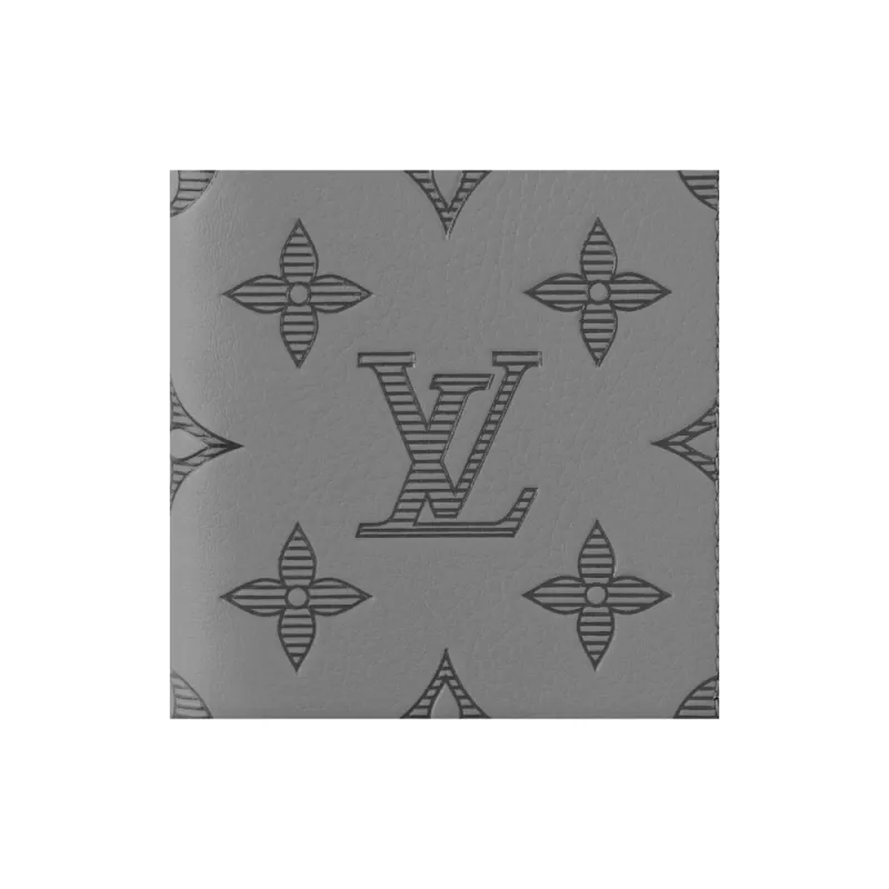 Louis Vuitton Monogram Shadow Grey Leather Card Wallet