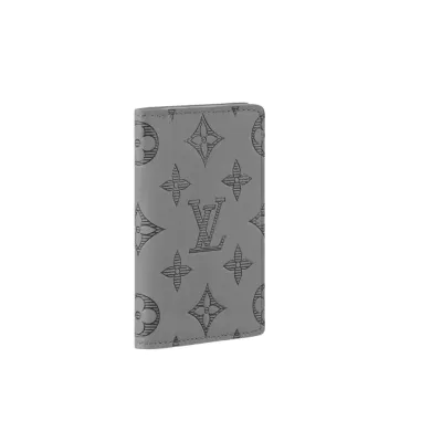 Louis Vuitton Monogram Shadow Grey Leather Card Wallet 02