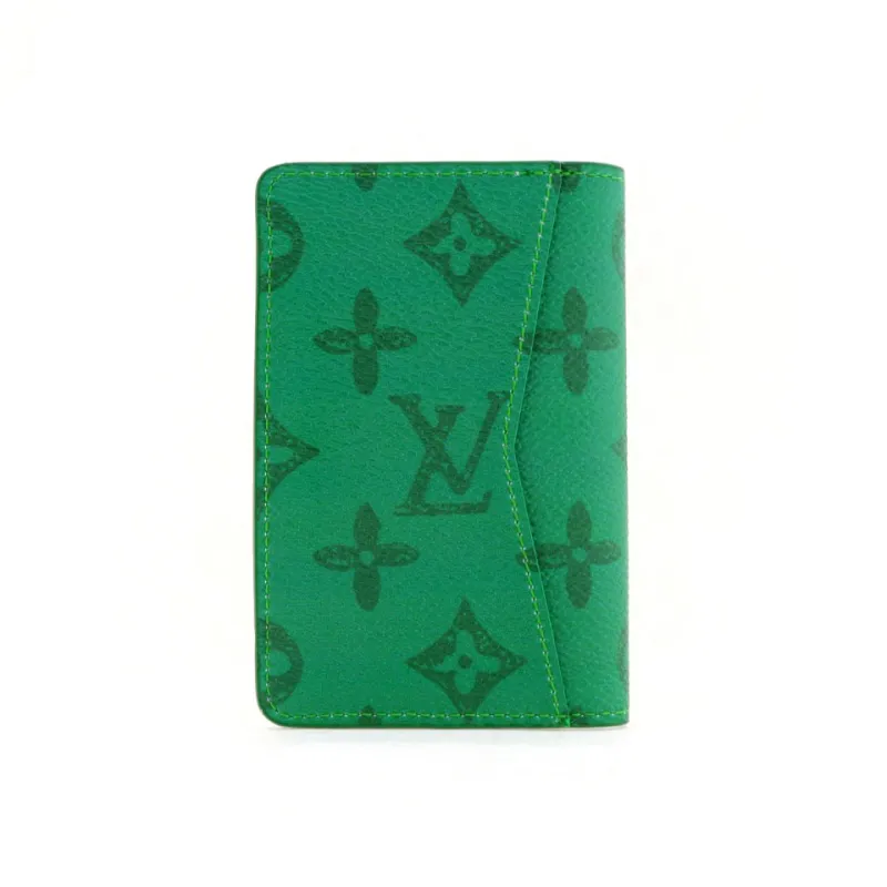 Louis Vuitton Pocket Organizer Monogram Wallet Short Green