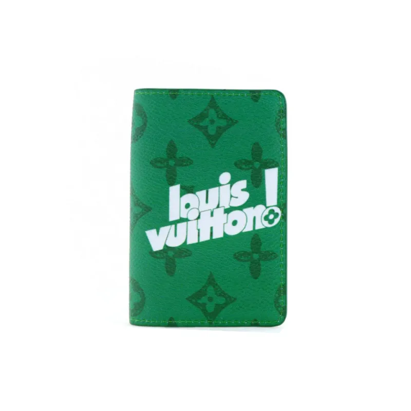 Louis Vuitton Pocket Organizer Monogram Wallet Short Green