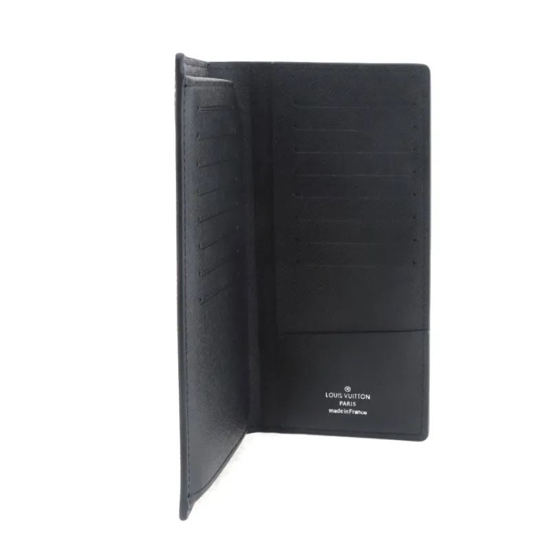 Louis Vuitton Portefeuil Brother Damier Graphite Bi-Fold Long Wallet Leather Black