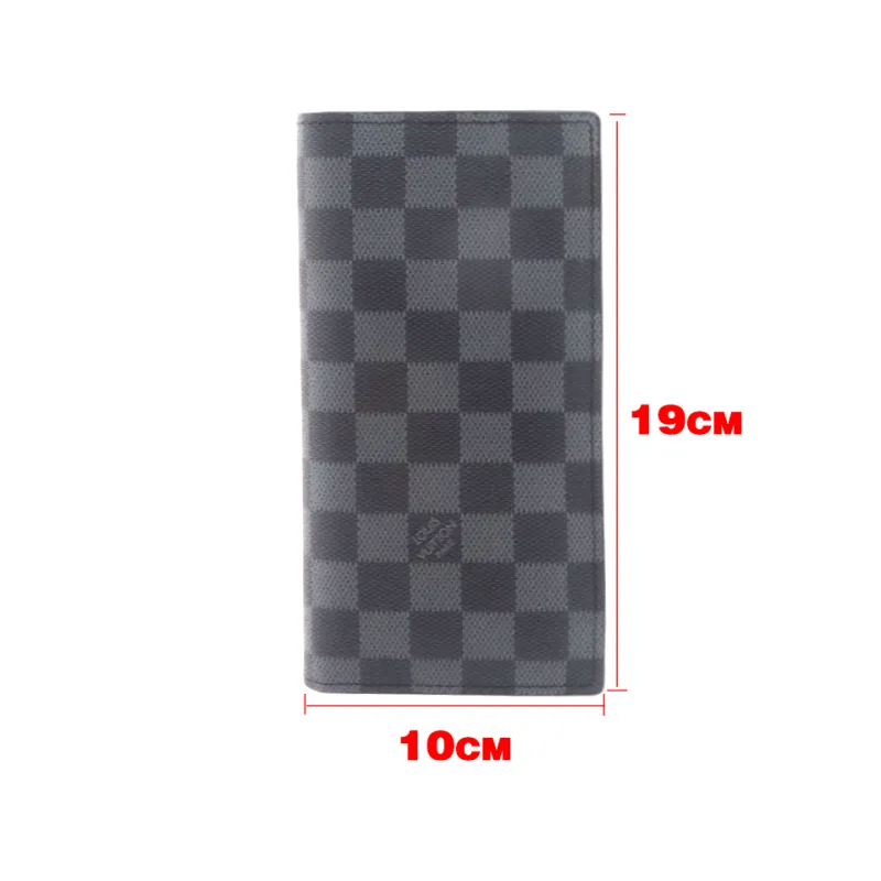 Louis Vuitton Portefeuil Brother Damier Graphite Bi-Fold Long Wallet Leather Black