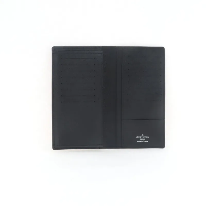 Louis Vuitton Portefeuil Brother Damier Graphite Bi-Fold Long Wallet Leather Black
