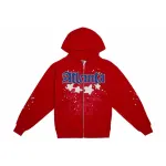 Sp5der Atlanta Zip Up Hoodie Red