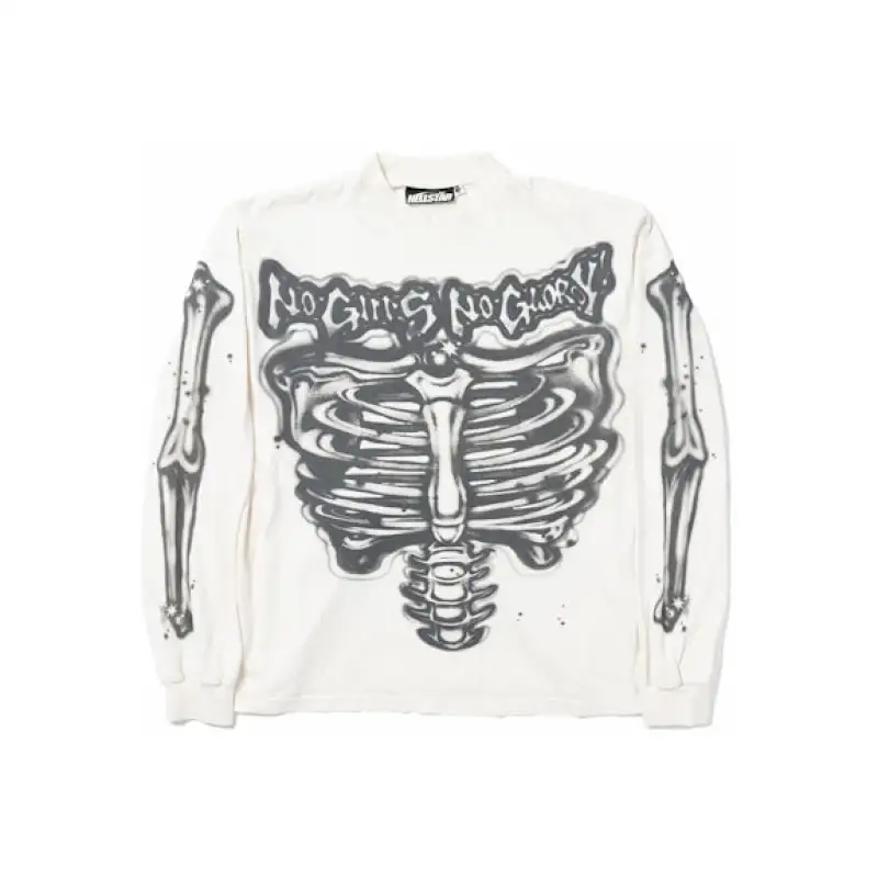 Hellstar Airbrushed Bones Longsleeve White
