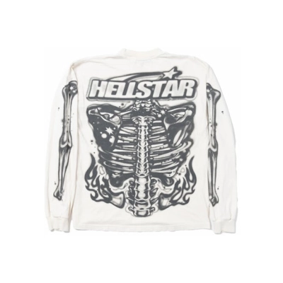 Hellstar Airbrushed Bones Longsleeve White 02