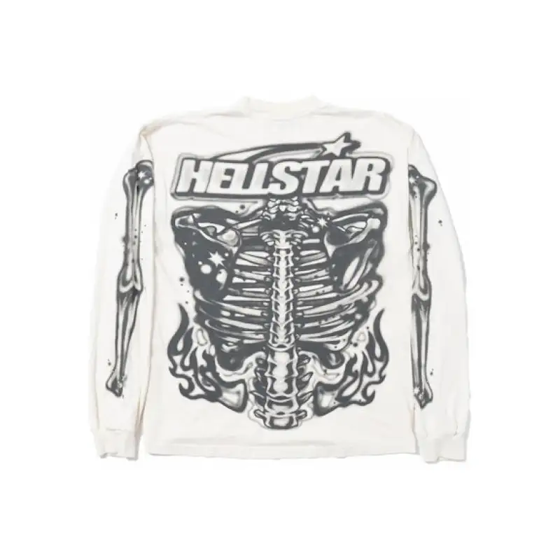 Hellstar Airbrushed Bones Longsleeve White