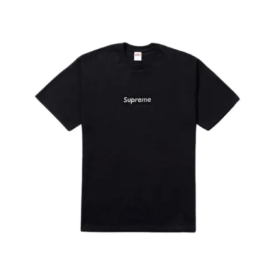 Supreme Swarovski Box Logo Tee Black 01
