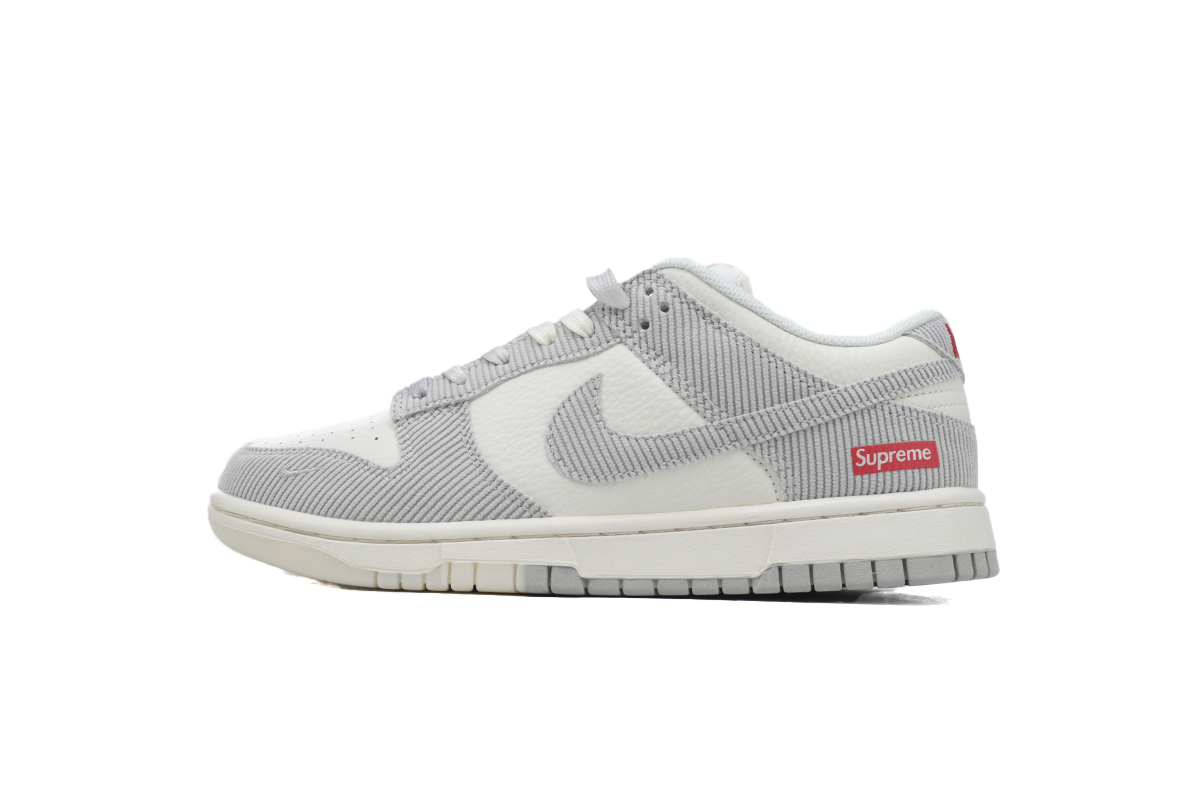 LJR Batch Nike Dunk Low x Supreme White Corduroy Hook FC1688-143