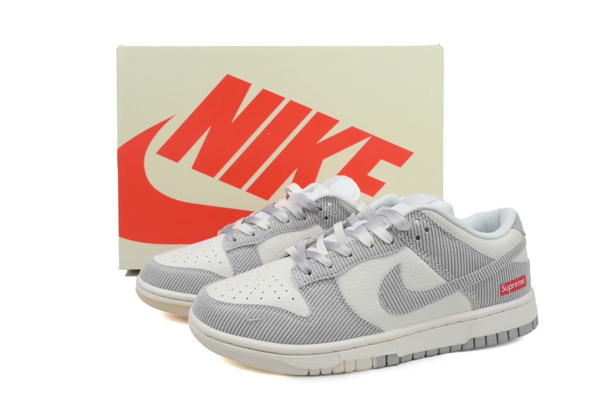 LJR Batch Nike Dunk Low x Supreme White Corduroy Hook FC1688-143