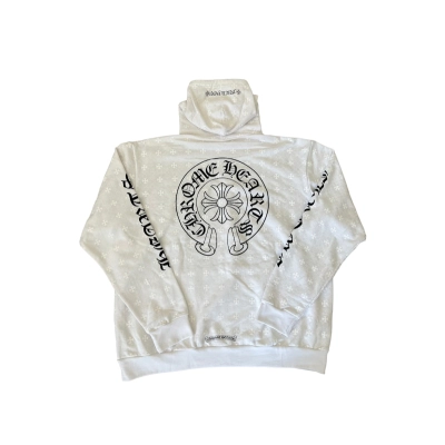 Chrome Hearts Plus Cross Horseshoe Hoodie White 02