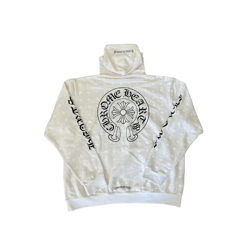 Chrome Hearts Plus Cross Horseshoe Hoodie White