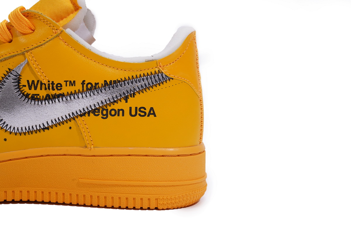 PK God Batch Nike Air Force 1 Low OFF-WHITE University Gold Metallic Silver DD1876-700