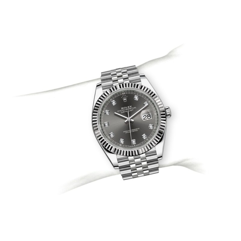 PKStockX Rolex Datejust 41 Oyster-41 mm-Oystersteel and White Gold Reference 126334 m126334-0006