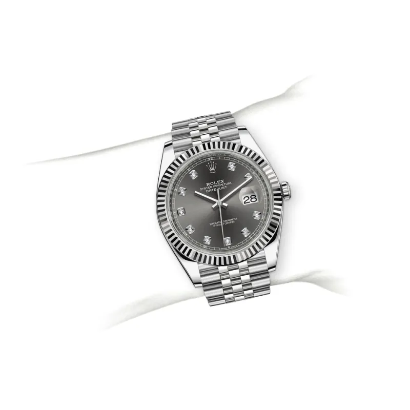 PKStockX Rolex Datejust 41 Oyster-41 mm-Oystersteel and White Gold Reference 126334 m126334-0006