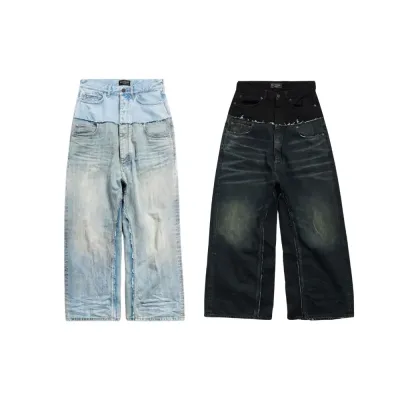 Balenciaga Layered Denim Jeans 01