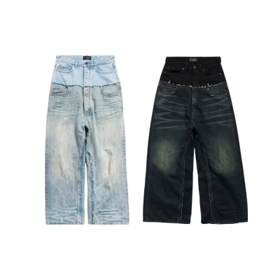 Balenciaga Layered Denim Jeans 01