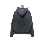 I Love Paris & Balenciaga Cropped Hoodie Oversized in faded black curly fleece